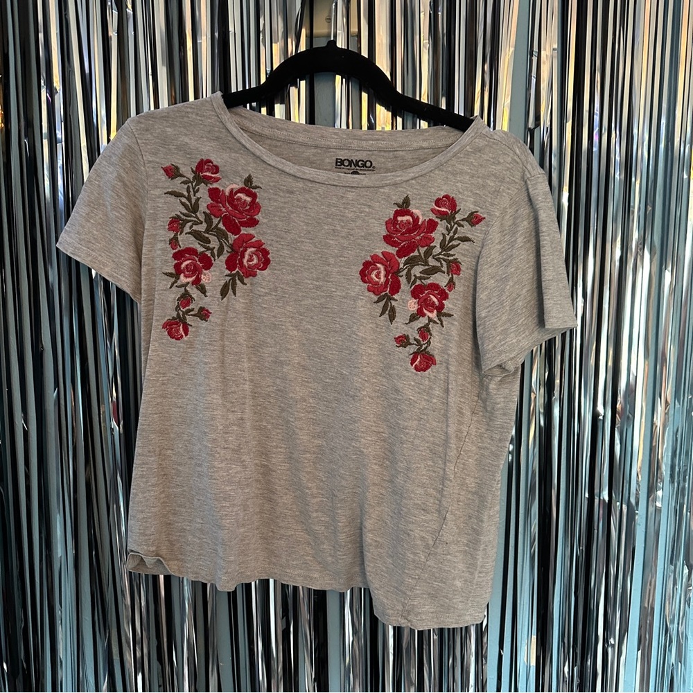Floral Embroidery Tee